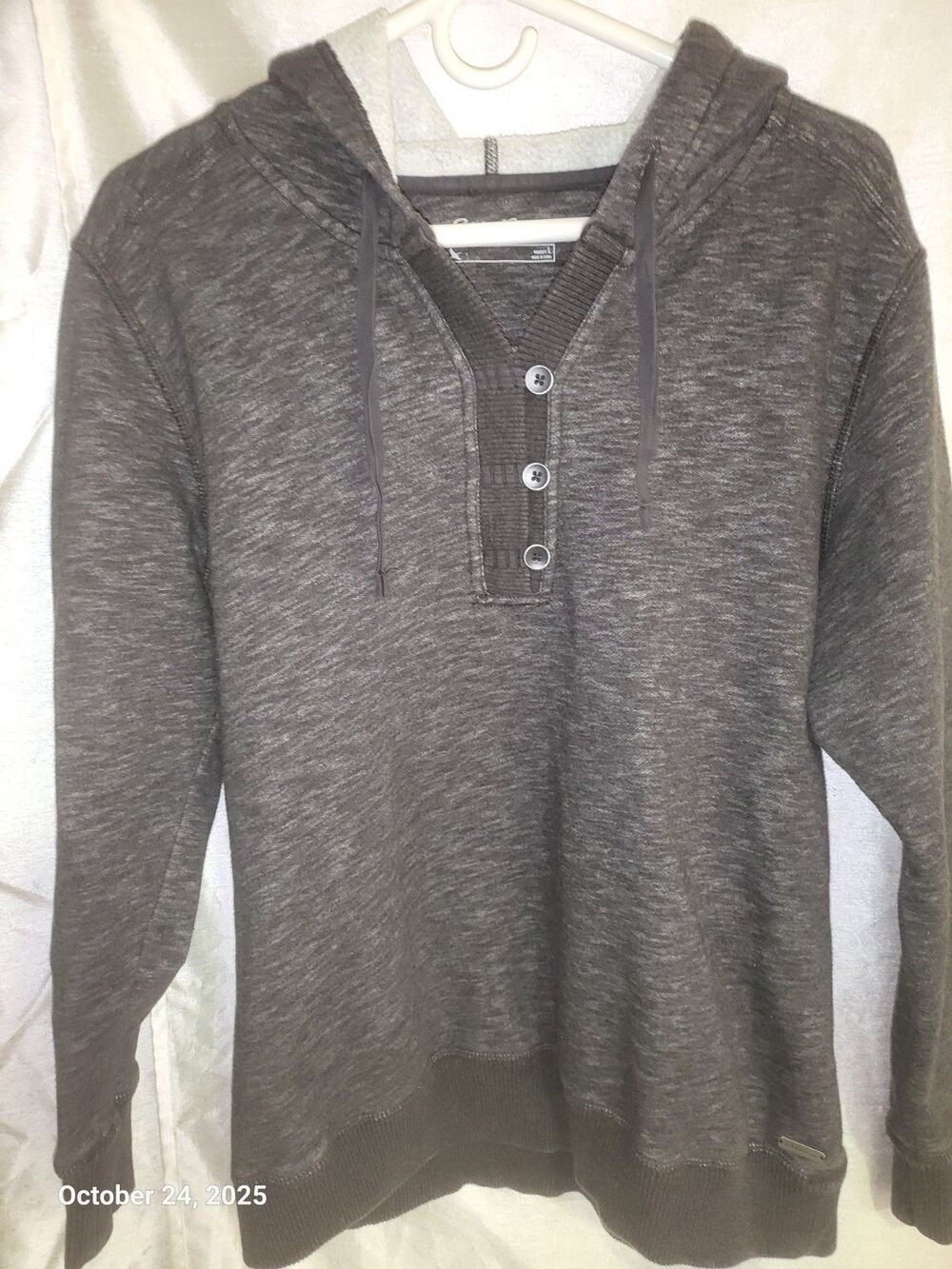 Eddie Bauer Women's Grey Button up Hoodie Size Lg